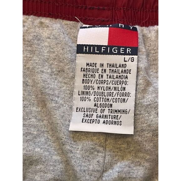 Tommy Hilfiger Track Pants Men's L Blue Striped 100% Nylon Pockets Drawstring - Picture 4 of 8